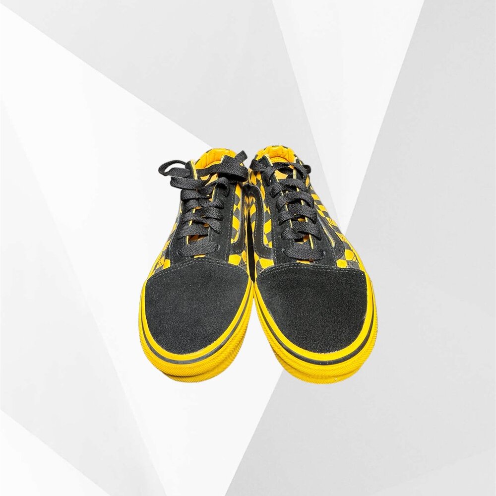 Vans old school yellow & black checkboard shoes M 6.0 W 7.5